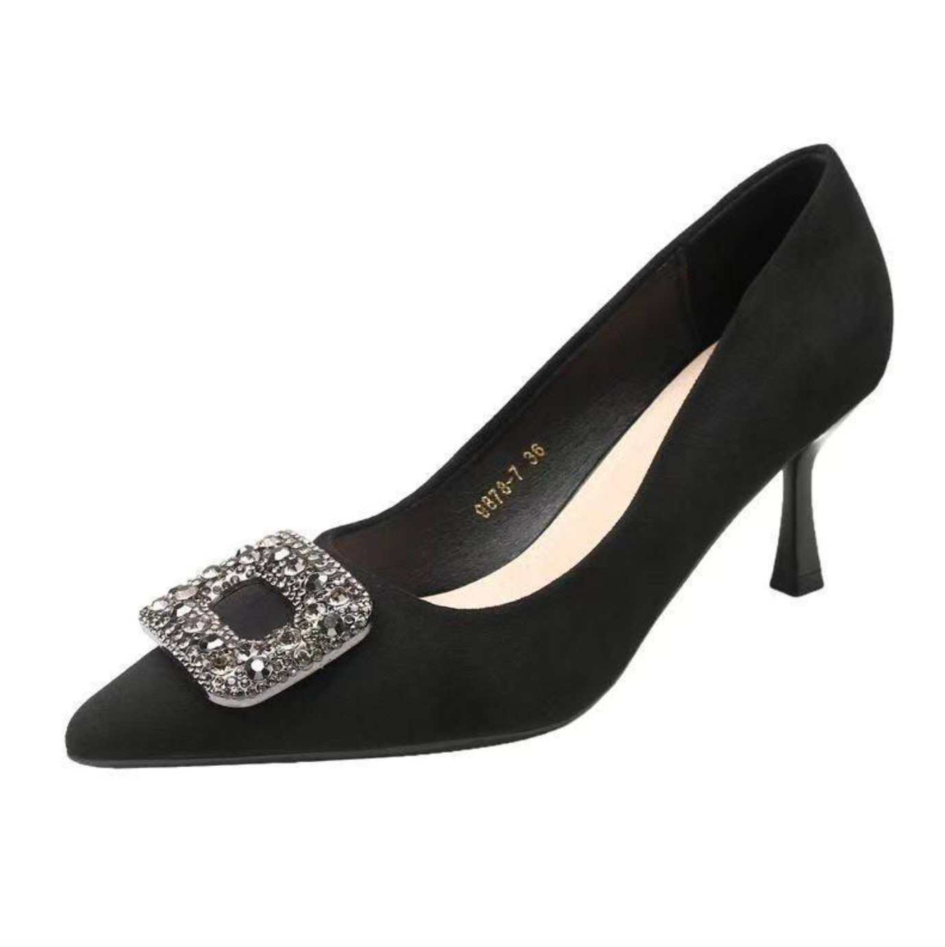 Noirelle™ – Elegant Black Pointed-Toe Heels