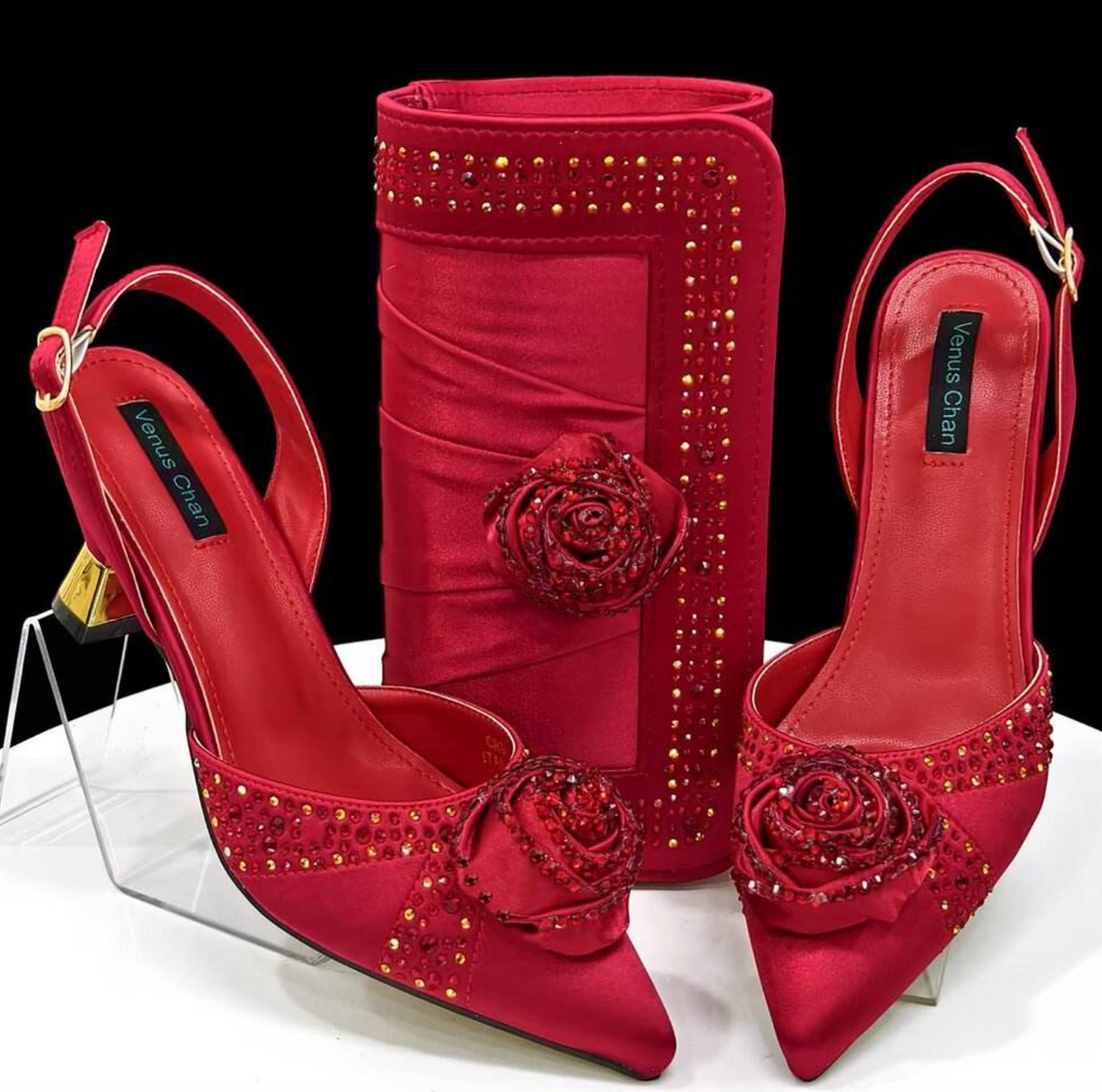 Bellarose™ – Rhinestone Butterfly Bow High Heels