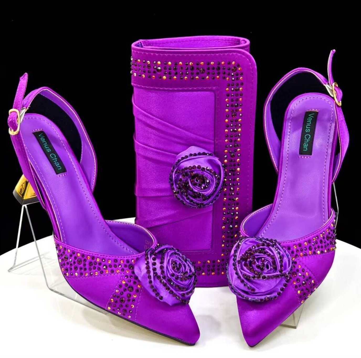 Bellarose™ – Rhinestone Butterfly Bow High Heels