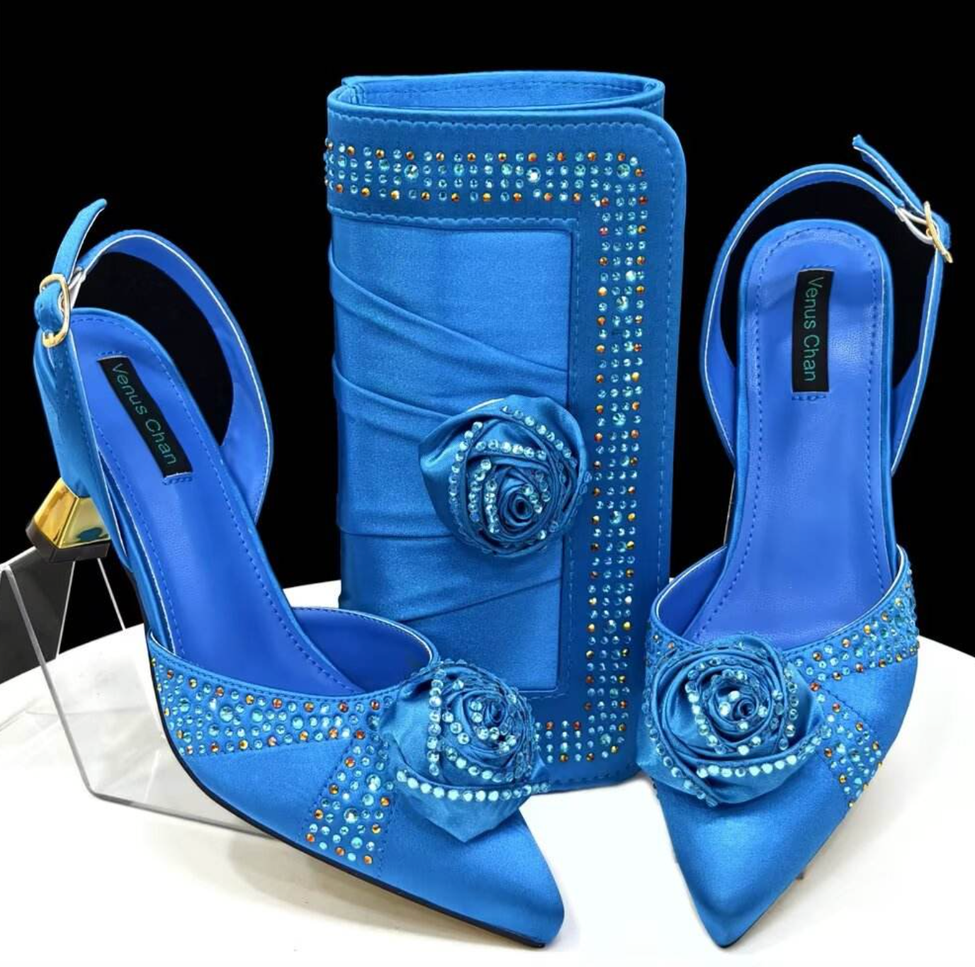 Bellarose™ – Rhinestone Butterfly Bow High Heels